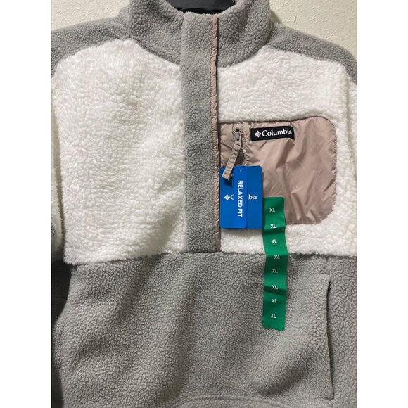 Columbia NWT Women's Long Sleeve Cropped Fleece Pullover, XL, Gray/White - Picture 6 of 16